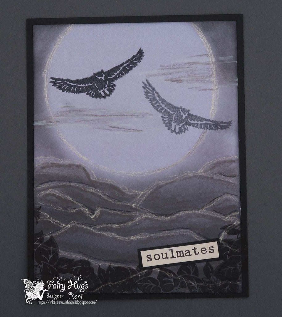 Fairy Hugs Stamps - Flying Owl - Fairy Stamper