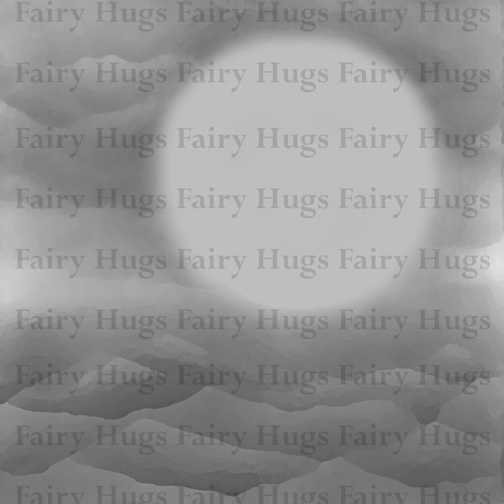 Fairy Hugs - Backgrounds - 6" x 6" - Moon Glow Grayscale - Fairy Stamper
