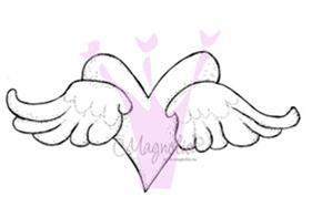 Magnolia Stamps - Love Coll. - Heart With Wings #135 - Fairy Stamper