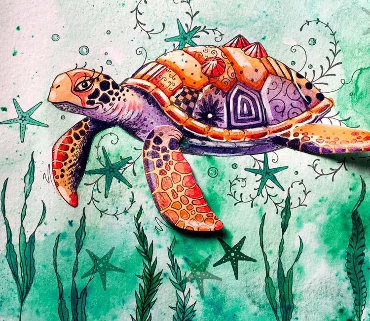 Pink Ink Designs - Stamps - Sea Turtle - Lavinia World