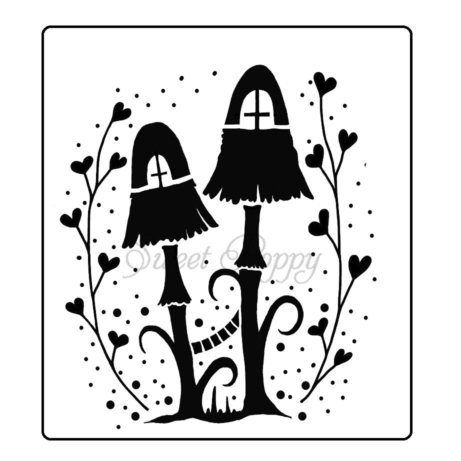 Sweet Poppy - Stencils - Fairy Mushrooms - Fairy Stamper