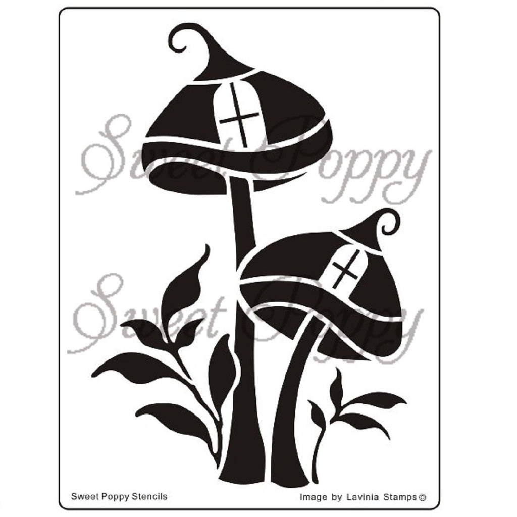 Sweet Poppy - Stencils - Mushroom Dwelling - Fairy Stamper