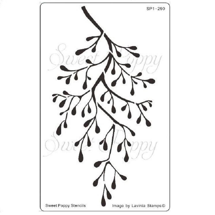 Sweet Poppy - Stencils - Forest Stem ( Mistletoe) - Fairy Stamper