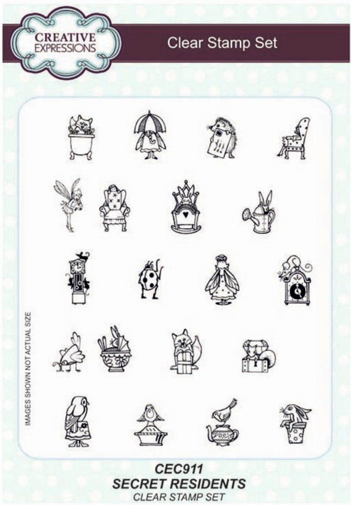 Creative Expressions Secret Residents A5 Clear Stamp Set - Lavinia World